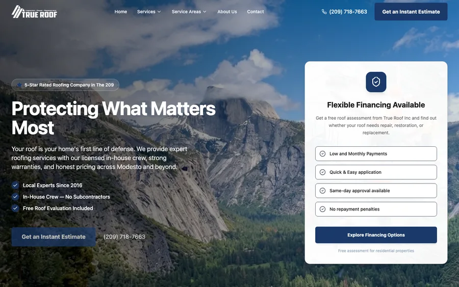 The True Roof website